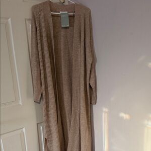 H&M Tan Long Cardigan Sweater